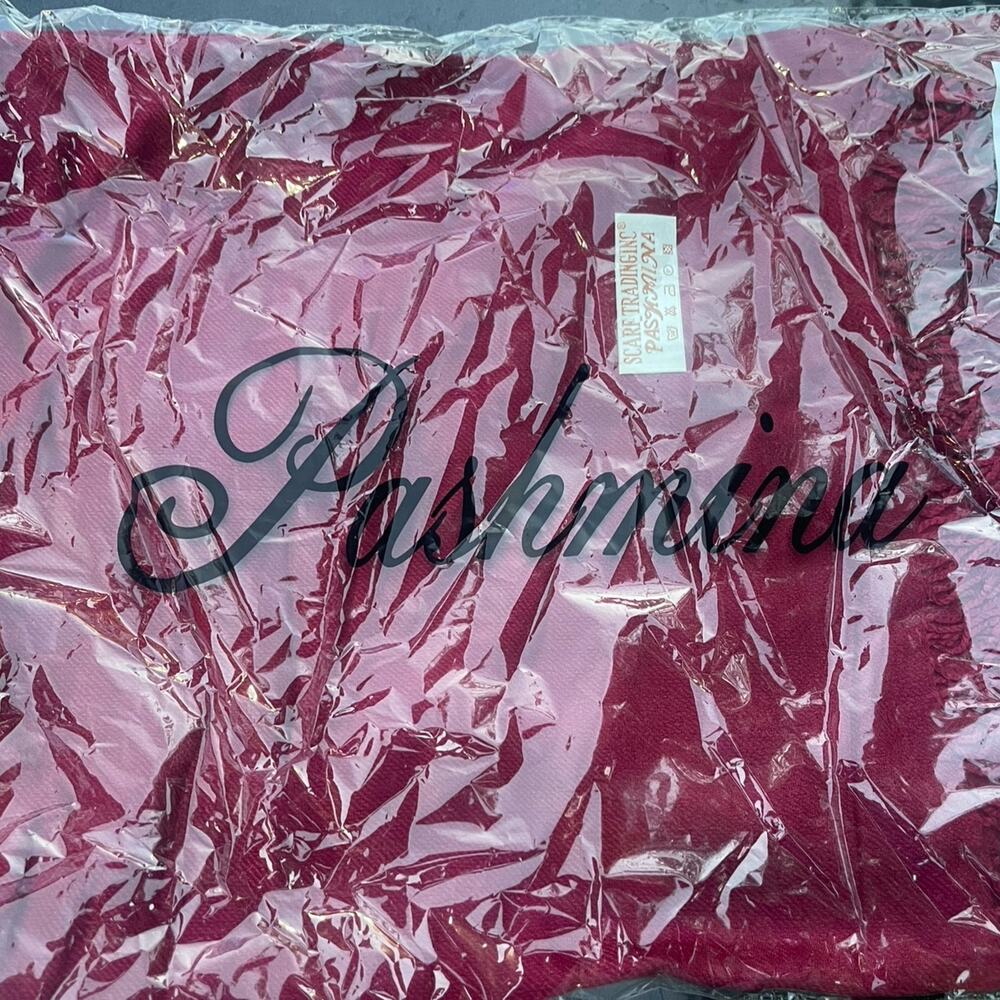 $36.00 Burgundy Pashmina Scarf, Oversize Cotton Tassel Shawl, Bridesmaid Gift, W